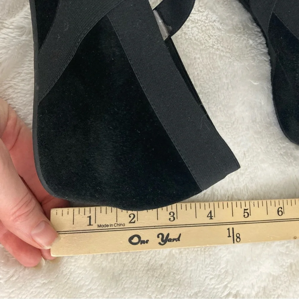 Aquatalia Black Suede Wedge Mary Janes